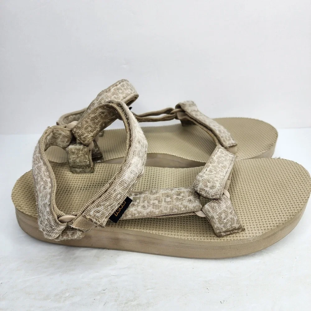 Teva Original Universal Sandals Womens 10 Tan Geometric Adjust Straps Hook Loop